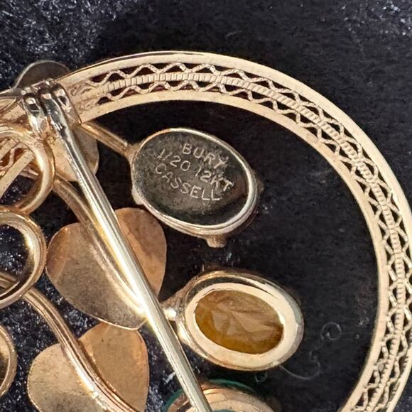 VINTAGE 1950-60'S BURT CASSELL 12K GOLD FILLED BROOCH - Picture 3 of 3